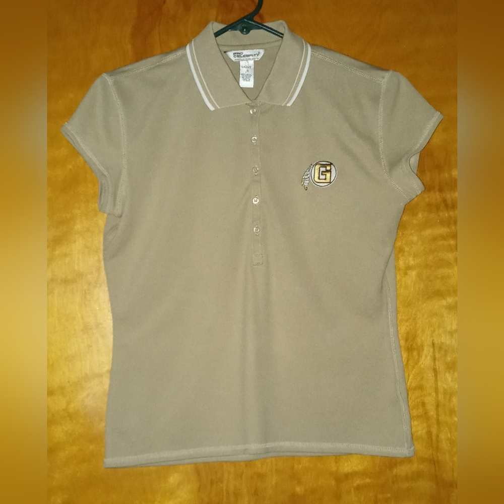 Gaffney Indian's Pro Celebrity Polo Women's Tanish/Cream Small
